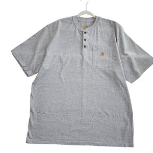 Carhartt Men's Pocket Henley Short Sleeve T-shirt Cotton Blend Top 2XL Tall